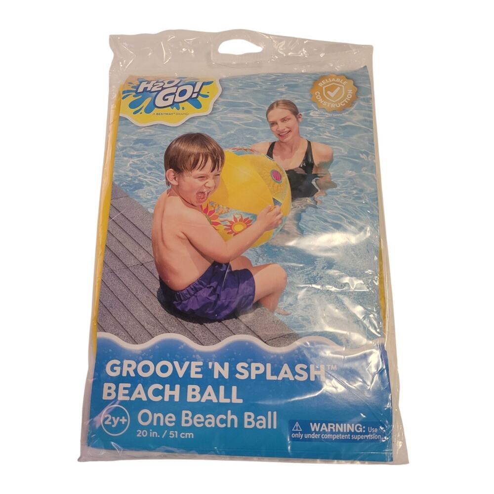 Inflatable Beach Ball Bestway Ages 2+ Designer 51 cm / 20” Yellow NEW